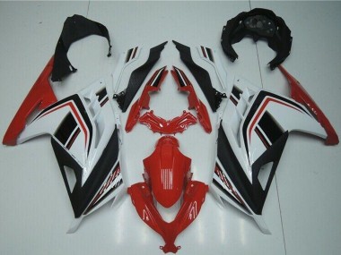 Erschwingliche Kawasaki Ninja 300 EX300R Motorrad Verkleidung 2013-2024 - Weiss Rot Schwarz