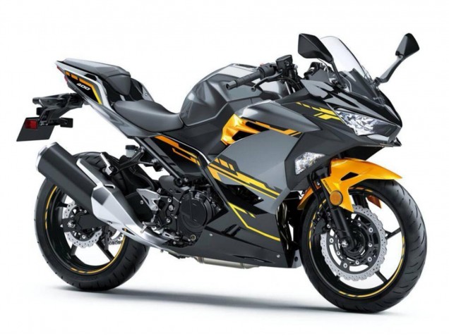 Erschwingliche Kawasaki EX400 Motorrad Verkleidung 2018-2024 - Schwarz Grau Orange