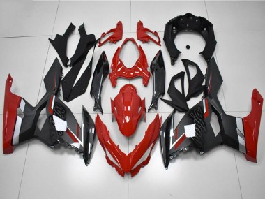Erschwingliche Kawasaki EX400 Motorrad Verkleidung 2018-2024 - Rot Grau Schwarz