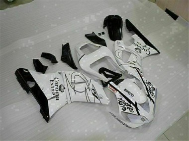 Erschwingliche Yamaha YZF R1 Motorrad Verkleidung 2000-2001 - Weiss Schwarz Corona Extra