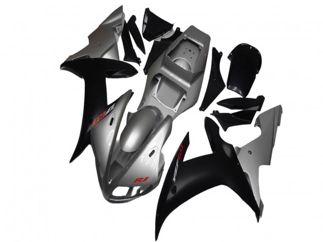 Erschwingliche Yamaha YZF R1 Motorrad Verkleidung 2002-2003 - Silber Matt Schwarz
