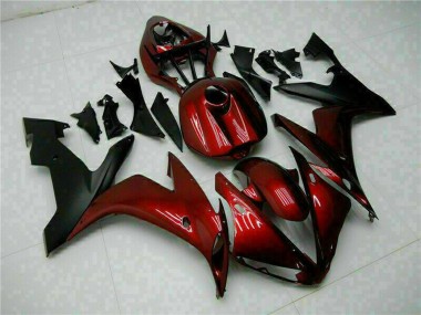 Erschwingliche Yamaha YZF R1 Motorrad Verkleidung 2004-2006 - Kastanienbraun Rot Matt Schwarz