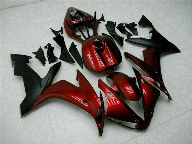 Erschwingliche Yamaha YZF R1 Motorrad Verkleidung 2004-2006 - Kastanienbraun Rot Matt Schwarz