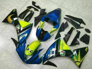 Erschwingliche Yamaha YZF R1 Motorrad Verkleidung 2009-2011 - Blau Gelb Hai