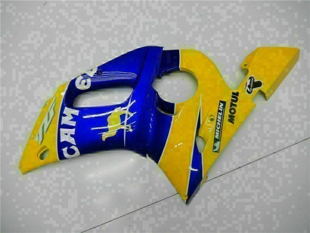 Erschwingliche Yamaha YZF R6 Motorrad Verkleidung 1998-2002 - Gelb Blau Weiss Kamel Motul