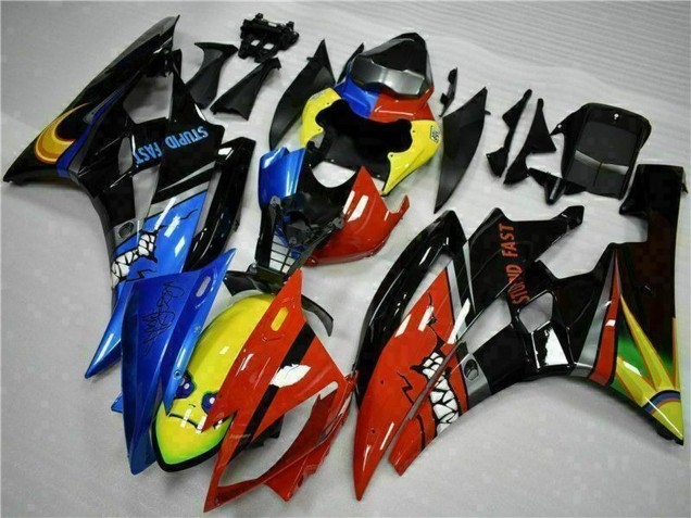 Erschwingliche Yamaha YZF R6 Motorrad Verkleidung 2006-2007 - Gelb Blau Rot Glanzendes Schwarz Hai