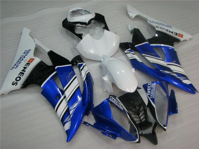 Erschwingliche Yamaha YZF R6 Motorrad Verkleidung 2008-2016 - Weiss Blau Schwarz ENEOS Semakin Didepan