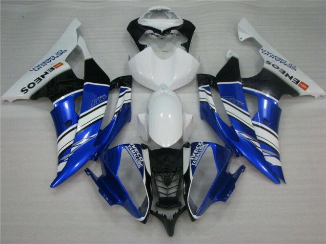 Erschwingliche Yamaha YZF R6 Motorrad Verkleidung 2008-2016 - Weiss Blau Schwarz ENEOS Semakin Didepan