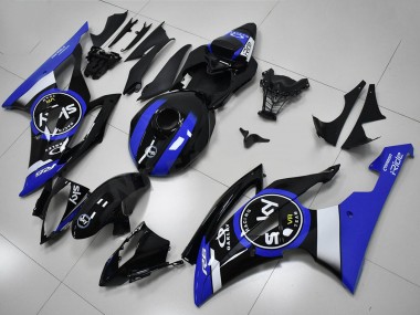 Erschwingliche Yamaha YZF R6 Motorrad Verkleidung 2008-2016 - Weiss Blau Glanzendes Schwarz