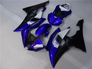 Erschwingliche Yamaha YZF R6 Motorrad Verkleidung 2008-2016 - Weiss Blau Matt Schwarz