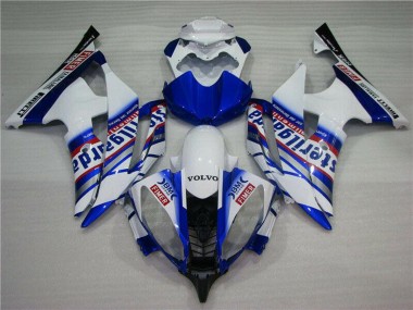 Erschwingliche Yamaha YZF R6 Motorrad Verkleidung 2008-2016 - Weiss Blau Rot Sterilgarda Volvo Fimer Yamalube