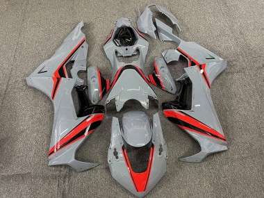 Erschwingliche Honda CBR1000RR Motorrad Verkleidung 2017-2023 - Nardo Grau mit Rot Streifen