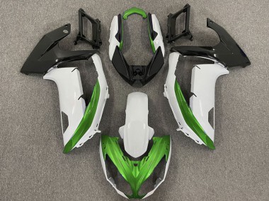 Erschwingliche Kawasaki Ninja 650R Motorrad Verkleidung 2009-2011 - Weiss Grun Matt Schwarz