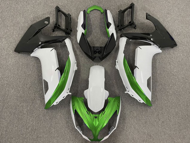 Erschwingliche Kawasaki Ninja 650R Motorrad Verkleidung 2009-2011 - Weiss Grun Matt Schwarz