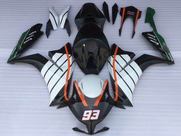Erschwingliche Honda CBR1000RR Motorrad Verkleidung 2012-2016 - Weiss Orange Glanzendes Schwarz Baracuda 93