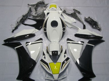 Erschwingliche Honda CBR1000RR Motorrad Verkleidung 2012-2016 - Weiss Gelb Glanzendes Schwarz