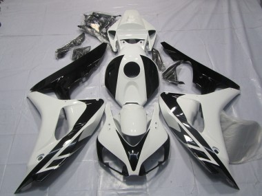 Erschwingliche Honda CBR1000RR Motorrad Verkleidung 2006-2007 - Weiss Glanzendes Schwarz OEM Stil Kein Aufkleber