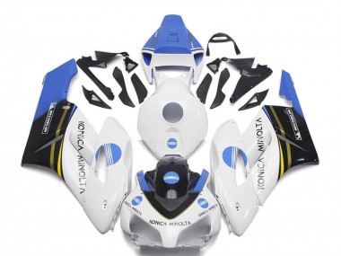 Erschwingliche Honda CBR1000RR Motorrad Verkleidung 2004-2005 - Weiss Hellblau Glanzendes Schwarz Konica Minolta