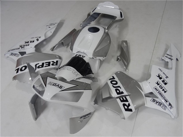 Erschwingliche Honda CBR600RR Motorrad Verkleidung 2003-2004 - Weiss Silber Schwarz Repsol