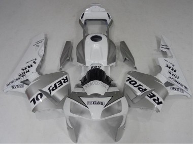 Erschwingliche Honda CBR600RR Motorrad Verkleidung 2003-2004 - Weiss Silber Schwarz Repsol