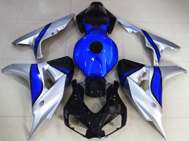 Erschwingliche Honda CBR1000RR Motorrad Verkleidung 2006-2007 - Silber Blau Glanzendes Schwarz