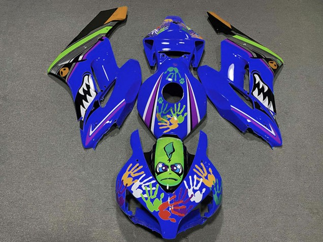 Erschwingliche Honda CBR1000RR Motorrad Verkleidung 2004-2005 - Blau Grun Orange Schwarz Hai