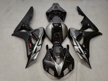 Erschwingliche Honda CBR1000RR Motorrad Verkleidung 2006-2007 - Silber Glanzendes Schwarz