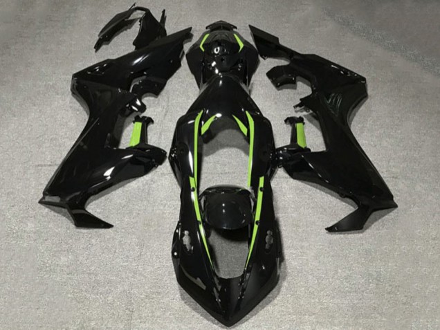 Erschwingliche Honda CBR1000RR Motorrad Verkleidung 2017-2023 - Glanzendes Schwarz Limetten Grun Linie