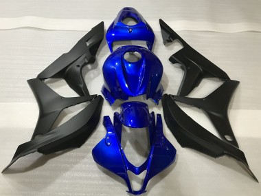Erschwingliche Honda CBR600RR Motorrad Verkleidung Kit 2007-2008 - Blau Matt Schwarz