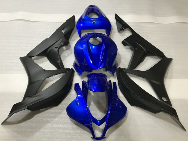 Erschwingliche Honda CBR600RR Motorrad Verkleidung Kit 2007-2008 - Blau Matt Schwarz