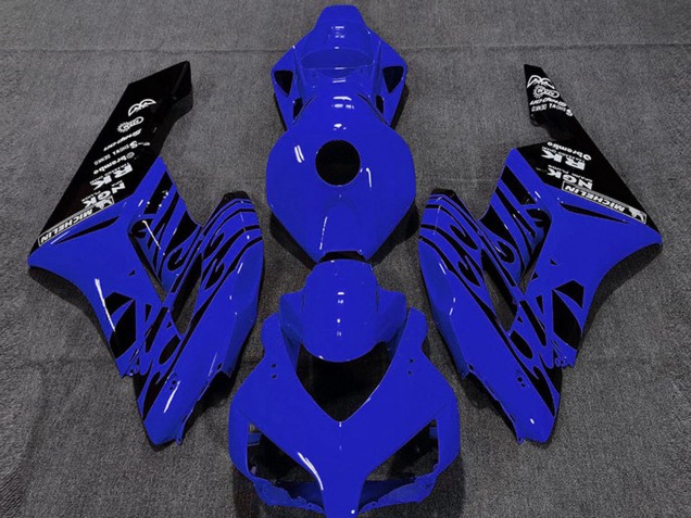Erschwingliche Honda CBR1000RR Motorrad Verkleidung 2004-2005 - Blau Glanzendes Schwarz Flamme