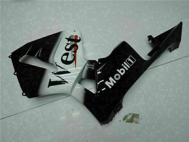 Erschwingliche Honda CBR600RR Motorrad Verkleidung 2003-2004 - Glanzendes Schwarz Weiss West Mobil
