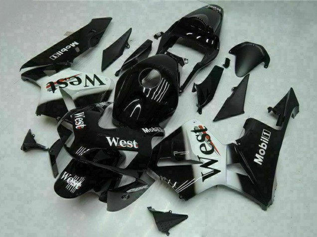 Erschwingliche Honda CBR600RR Motorrad Verkleidung 2003-2004 - Glanzendes Schwarz Weiss West Mobil