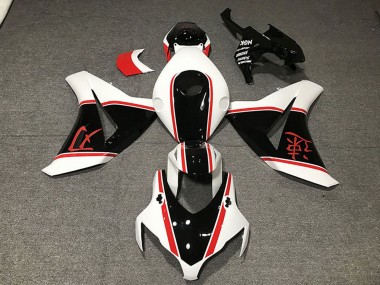 Erschwingliche Honda CBR1000RR Motorrad Verkleidung 2008-2011 - Weiss Rot Glanzendes Schwarz