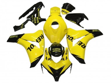 Erschwingliche Honda CBR1000RR Motorrad Verkleidung 2008-2011 - Gelb Schwarz Glanzendes Repsol