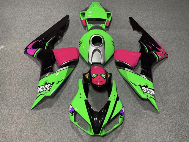 Erschwingliche Honda CBR1000RR Motorrad Verkleidung 2006-2007 - Grun Silber Rosa Glanzendes Schwarz Hai