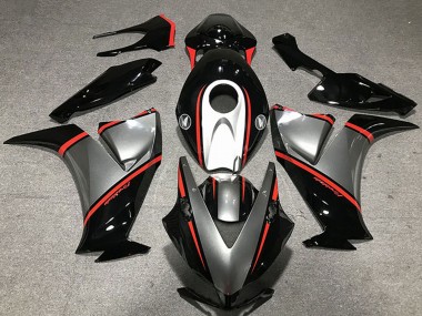 Erschwingliche Honda CBR1000RR Motorrad Verkleidung 2012-2016 - Gunmetal Grau Glanzendes Schwarz Rot