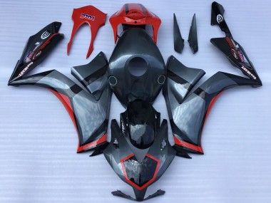 Erschwingliche Honda CBR1000RR Motorrad Verkleidung 2012-2016 - Grau Rot Glanzendes Schwarz Rennen Stil