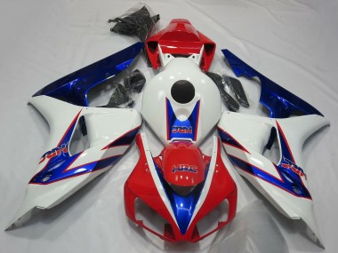 Erschwingliche Honda CBR1000RR Motorrad Verkleidung 2006-2007 - Weiss Rot Blau HRC OEM Stil