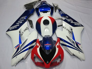 Erschwingliche Honda CBR1000RR Motorrad Verkleidung 2004-2005 - Weiss Blau Rot HRC OEM Stil Dream