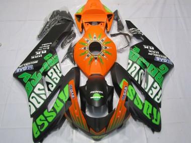 Erschwingliche Honda CBR1000RR Motorrad Verkleidung 2004-2005 - Orange Grun Matt Schwarz Rossi