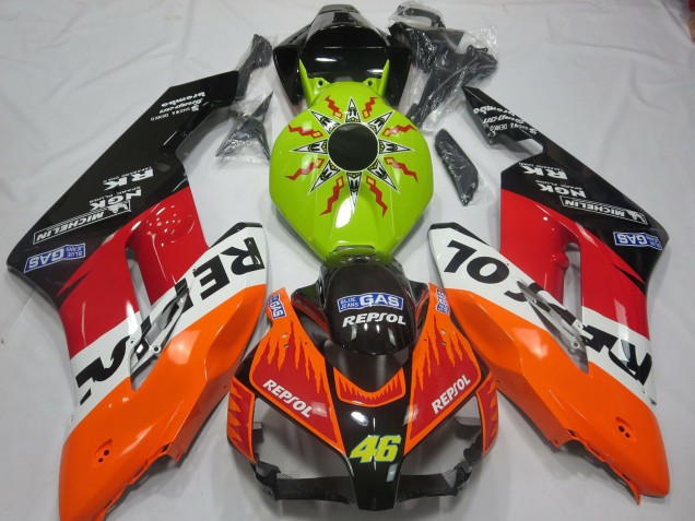 Erschwingliche Honda CBR1000RR Motorrad Verkleidung 2004-2005 - Limetten Grun Orange Weiss Rot Glanzendes Schwarz Rossi Repsol