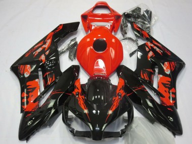 Erschwingliche Honda CBR1000RR Motorrad Verkleidung 2004-2005 - Rot Glanzendes Schwarz Le Mis