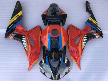 Erschwingliche Honda CBR1000RR Motorrad Verkleidung 2006-2007 - Rot Blau Gelb Glanzendes Schwarz Hai
