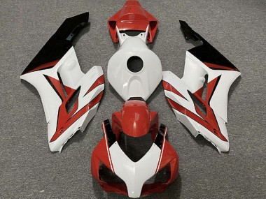 Erschwingliche Honda CBR1000RR Motorrad Verkleidung 2004-2005 - Weiss Rot Glanzendes Schwarz
