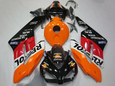 Erschwingliche Honda CBR1000RR Motorrad Verkleidung 2004-2005 - Orange Weiss Rot Glanzendes Schwarz Repsol