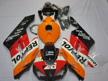 Erschwingliche Honda CBR1000RR Motorrad Verkleidung 2004-2005 - Orange Weiss Rot Glanzendes Schwarz Repsol 26