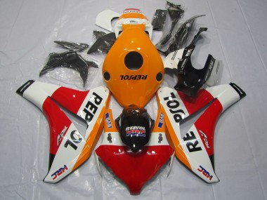 Erschwingliche Honda CBR1000RR Motorrad Verkleidung 2008-2011 - Orange Weiss Rot Glanzendes Schwarz Repsol HRC