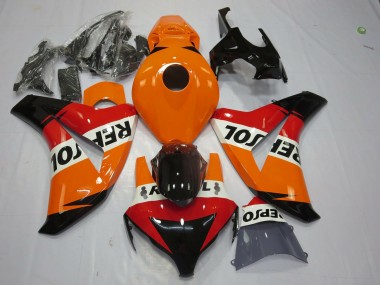 Erschwingliche Honda CBR1000RR Motorrad Verkleidung 2008-2011 - Orange Weiss Rot Glanzendes Schwarz Repsol