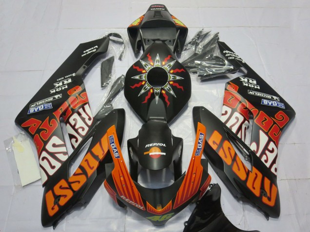 Erschwingliche Honda CBR1000RR Motorrad Verkleidung 2004-2005 - Matt Schwarz Orange Rossi